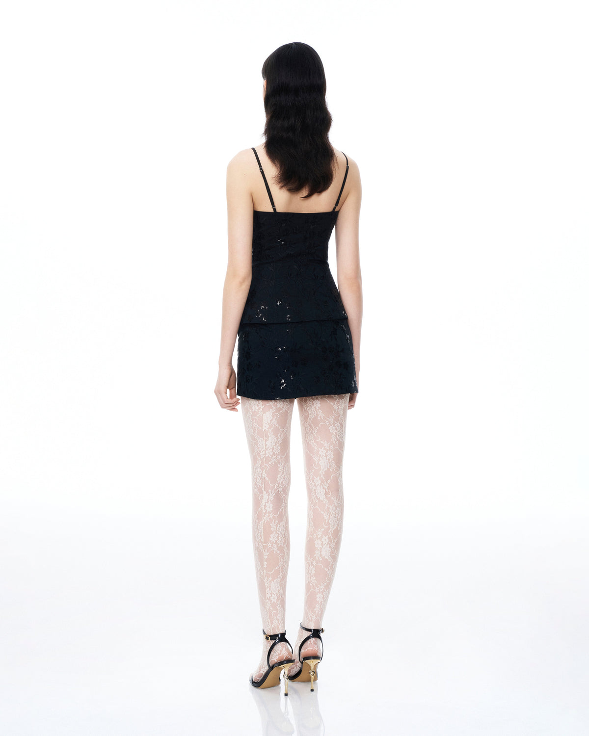 Seilena 3D Floral Sequin Mini Suits - Black - view 3