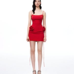 Bellamy 3D Floral Mini Dress - Red - view 1