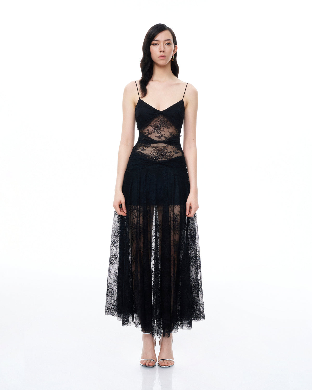 Indigo Floral Lace Dress - Black - view 1