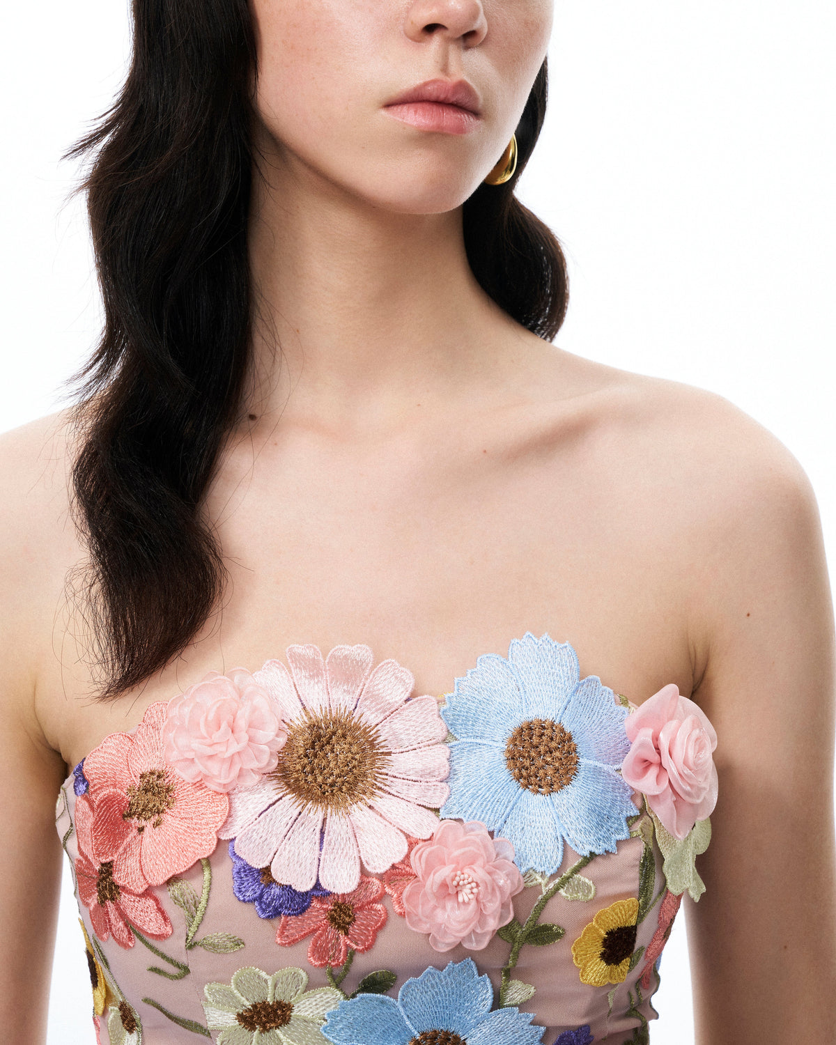 Odalys Floral Embroidered Mini Dress - Pastel Multi - view 6