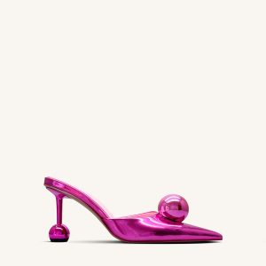 Sofia Sphere Heel Mules - Rose Red - view 1