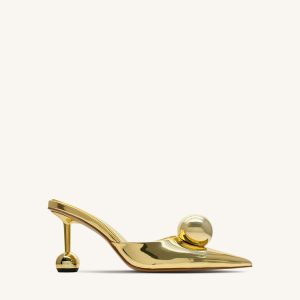 Sofia Sphere Heel Mules - Gold - view 1