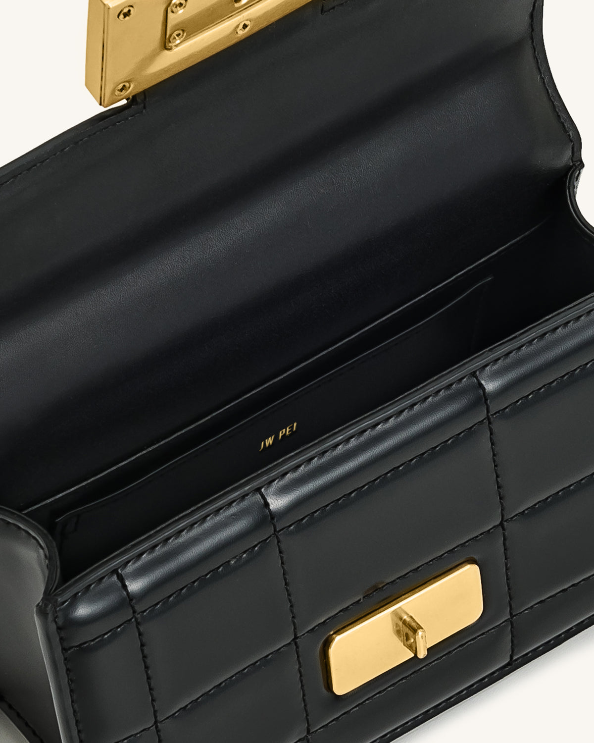 Kaia Bamboo Metal Handle Handbag - Black - view 4