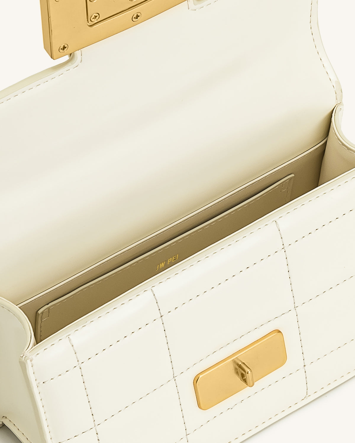 Kaia Bamboo Metal Handle Handbag - White - view 4