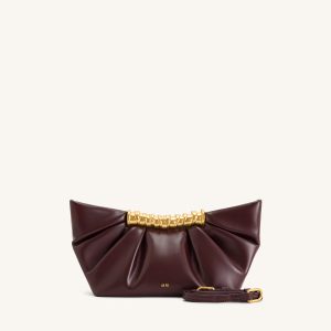 Leia Pleated Clutch - Deep Burgundy - view 1