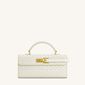 Keyla Weave Texture Top Handle Bag - White - view 1