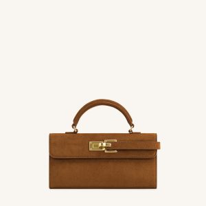 Keyla Faux Suede Top Handle Bag - Brown - view 1
