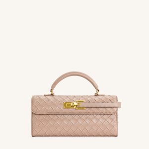 Keyla Weave Texture Top Handle Bag - Pink - view 1