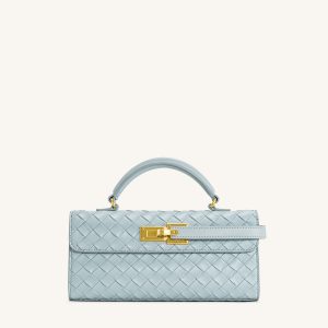 Keyla Weave Texture Top Handle Bag - Blue - view 1