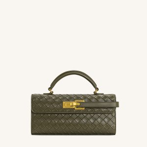 Keyla Weave Texture Top Handle Bag - Olive Green - view 1