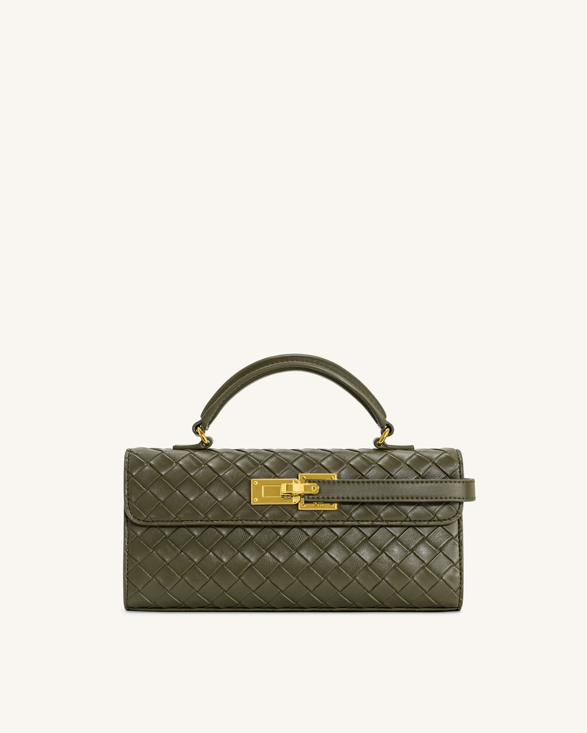 Keyla Weave Texture Top Handle Bag - Olive Green - view 1