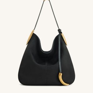 Nina Metal Charm Hobo Bag - Black - view 1