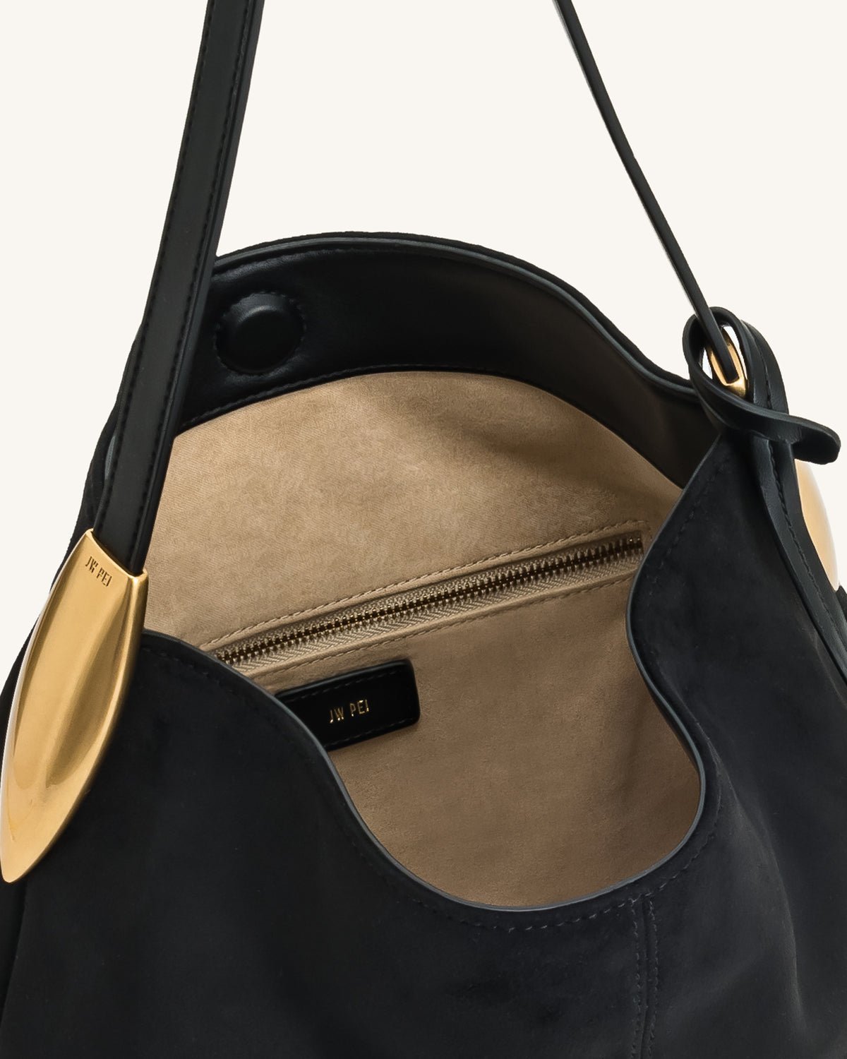 Nina Metal Charm Hobo Bag - Black - view 4