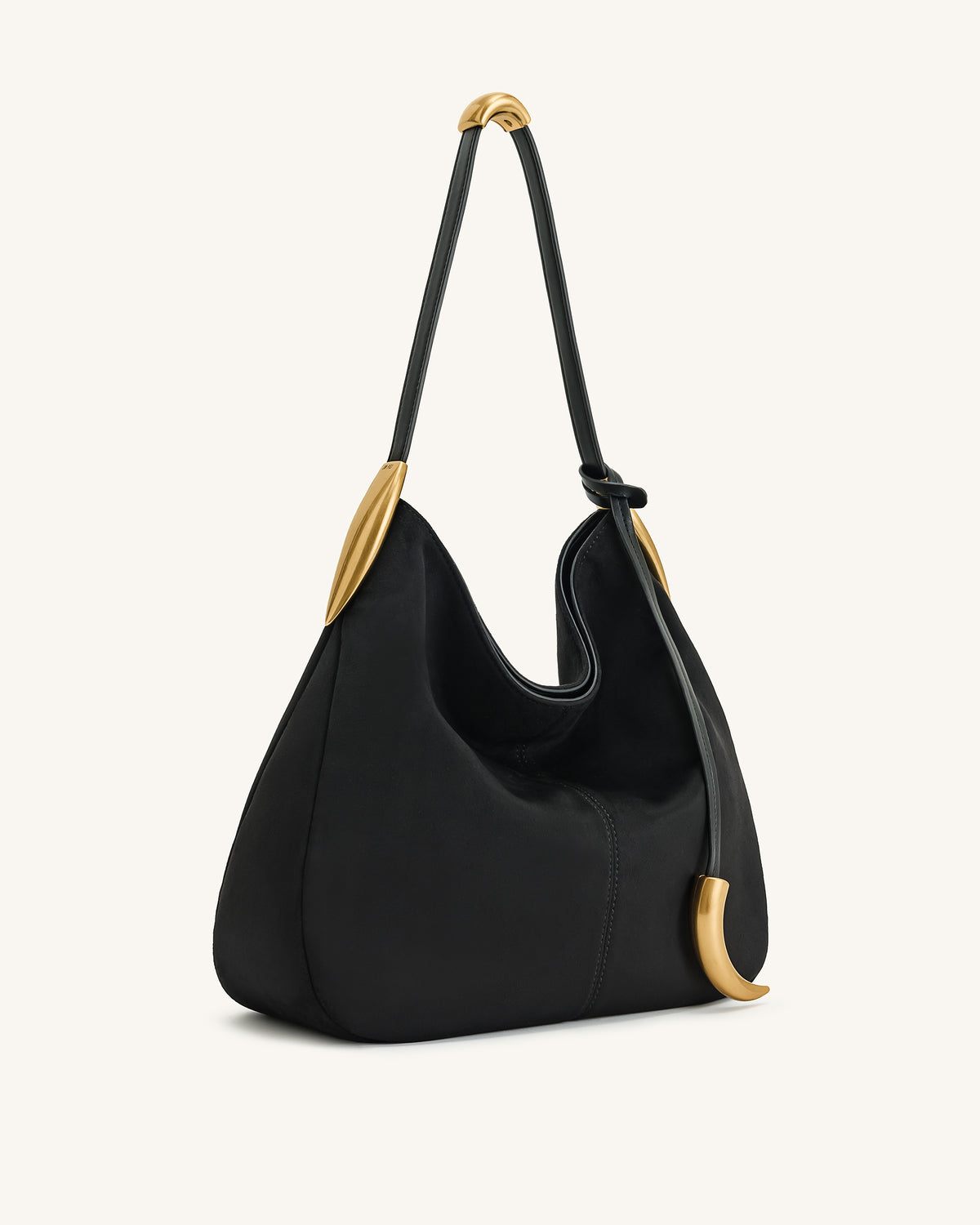 Nina Metal Charm Hobo Bag - Black - view 2
