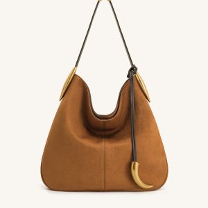 Nina Metal Charm Hobo Bag - Brown - view 1