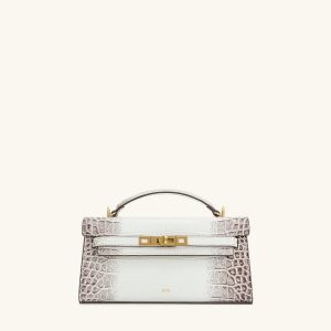Noor Top Handle Bag - White Croc - view 1
