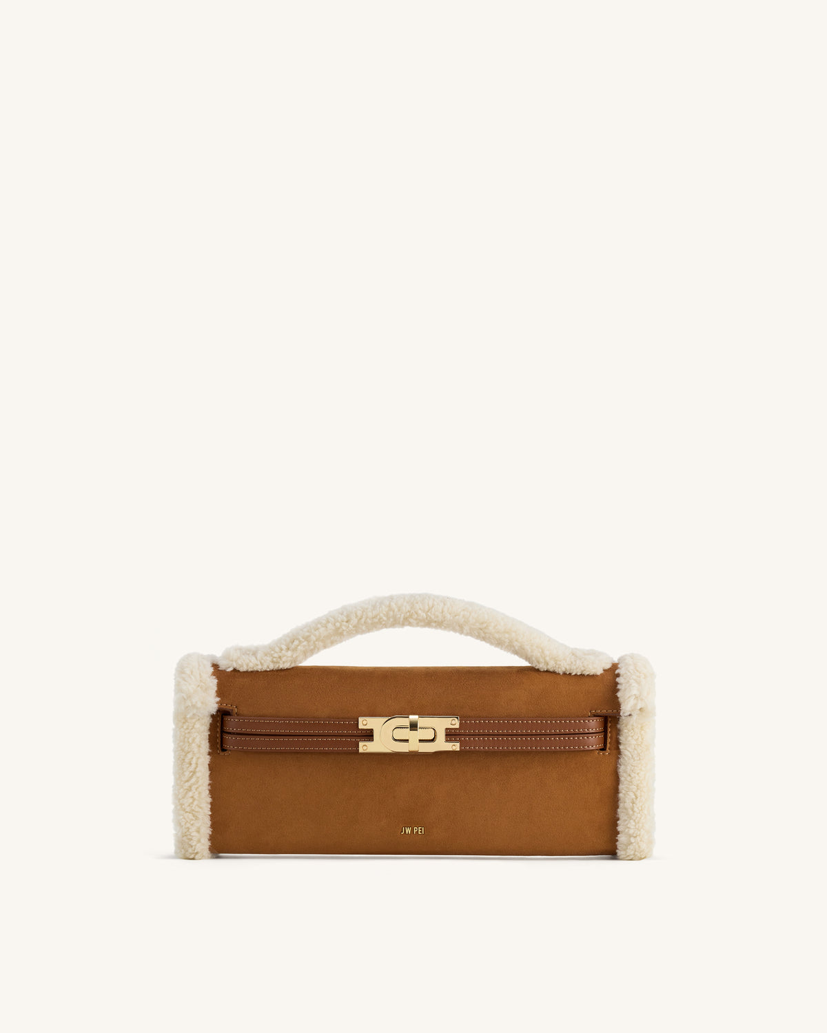Bria Faux Suede Structured Top Handle Bag - Yellow Brown - view 1