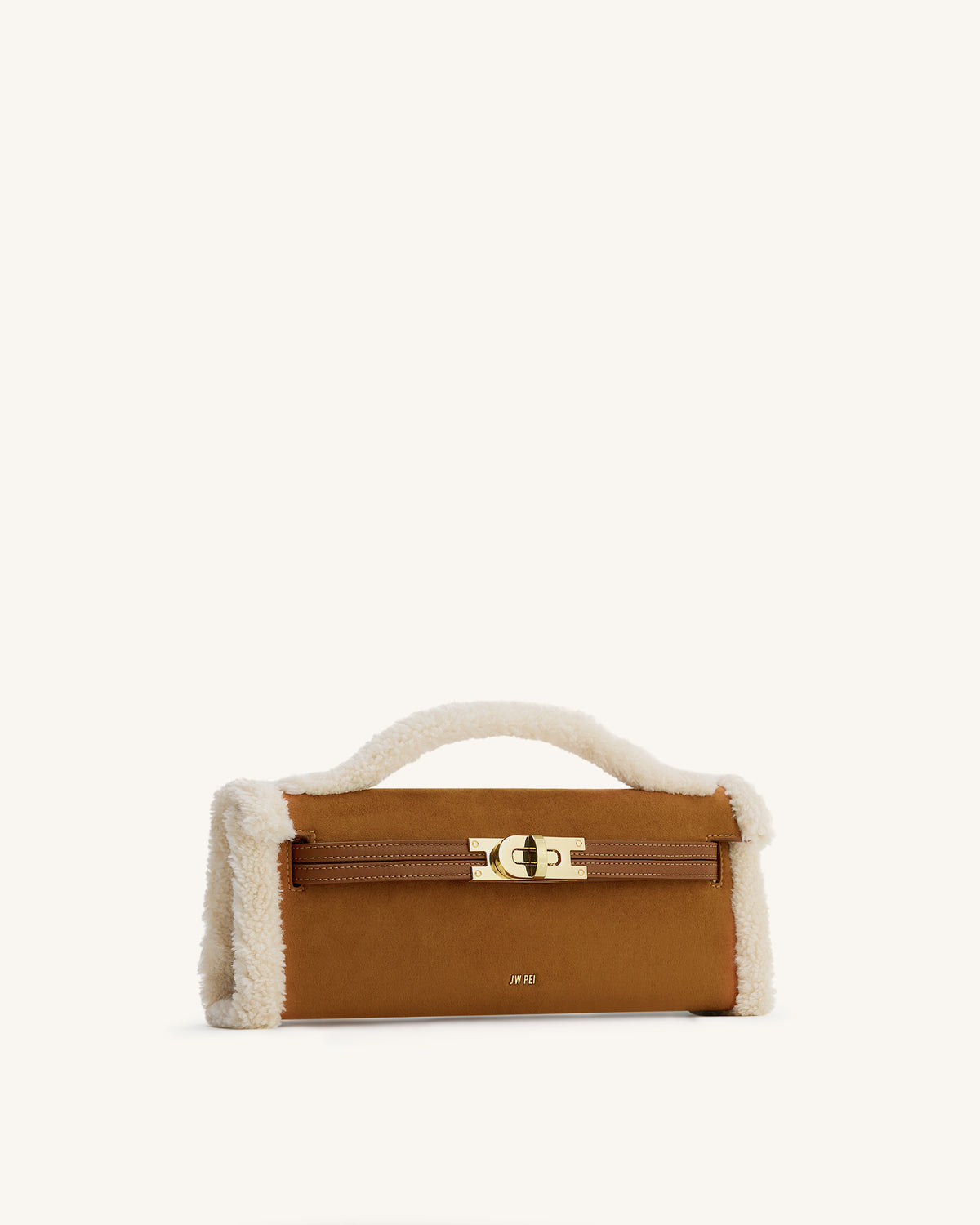 Bria Faux Suede Structured Top Handle Bag - Yellow Brown - view 2