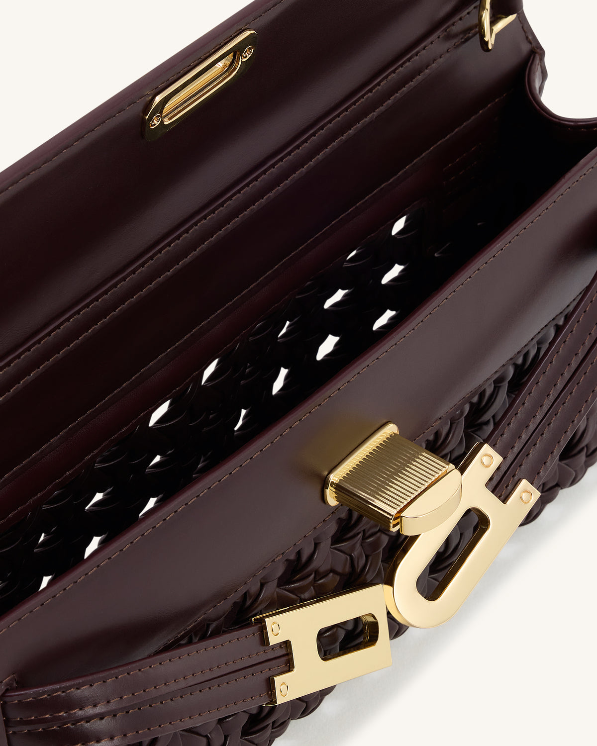 Bria Structured Top Handle Bag - Dark Red - view 4