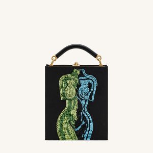 Elle Colorful Beaded Book Top Handle Bag - Black - view 1