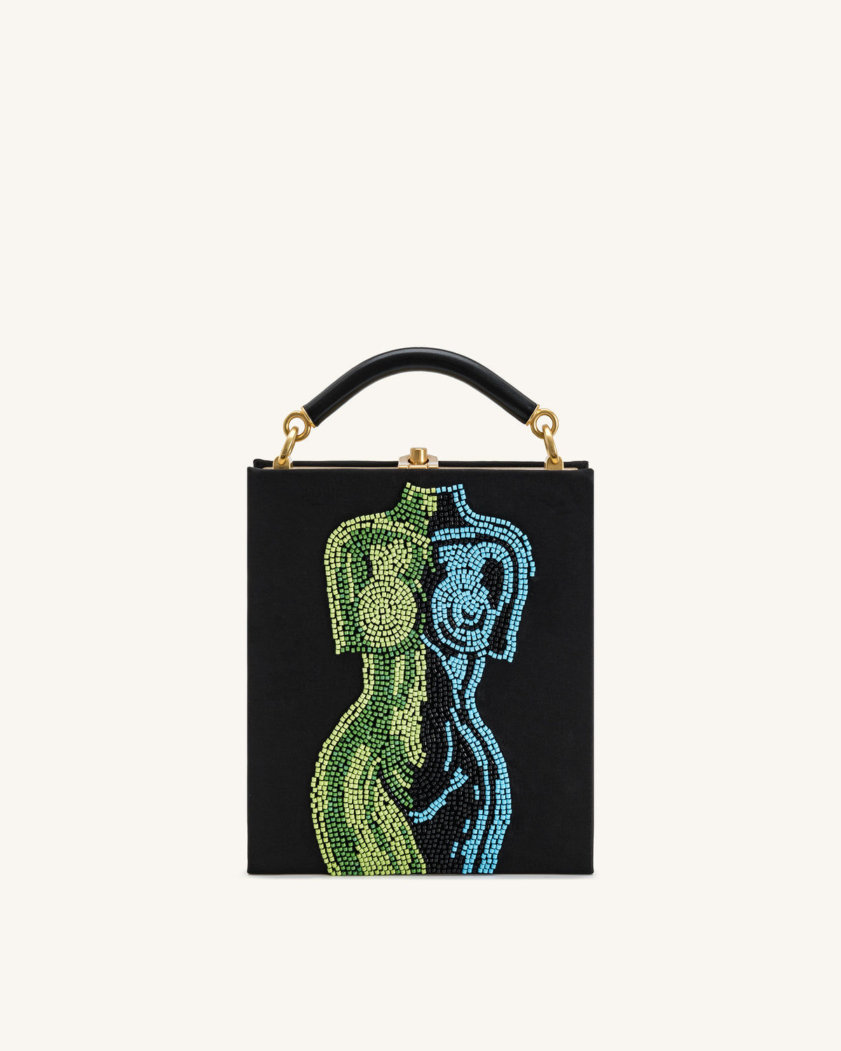 Elle Colorful Beaded Book Top Handle Bag - Black - view 1