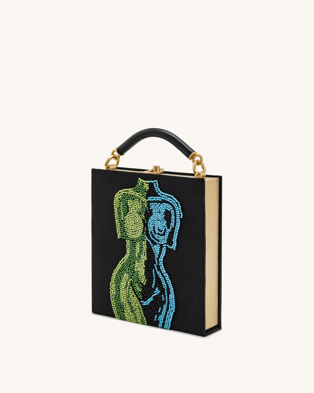 Elle Colorful Beaded Book Top Handle Bag - Black - view 2