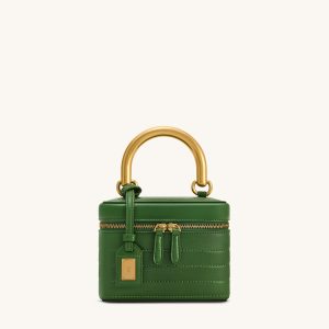 Evelyn Quilted Box Top Handle Bag - Green - view 1