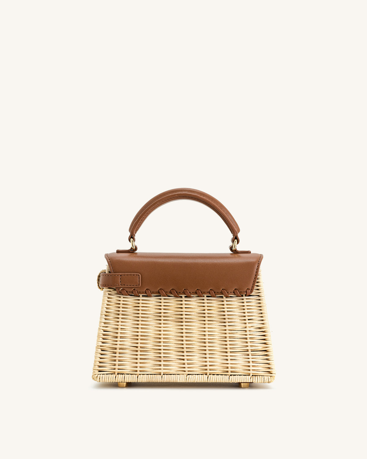 Elise Natural Rattan Weaving Handbag - Brown Rattan - view 3