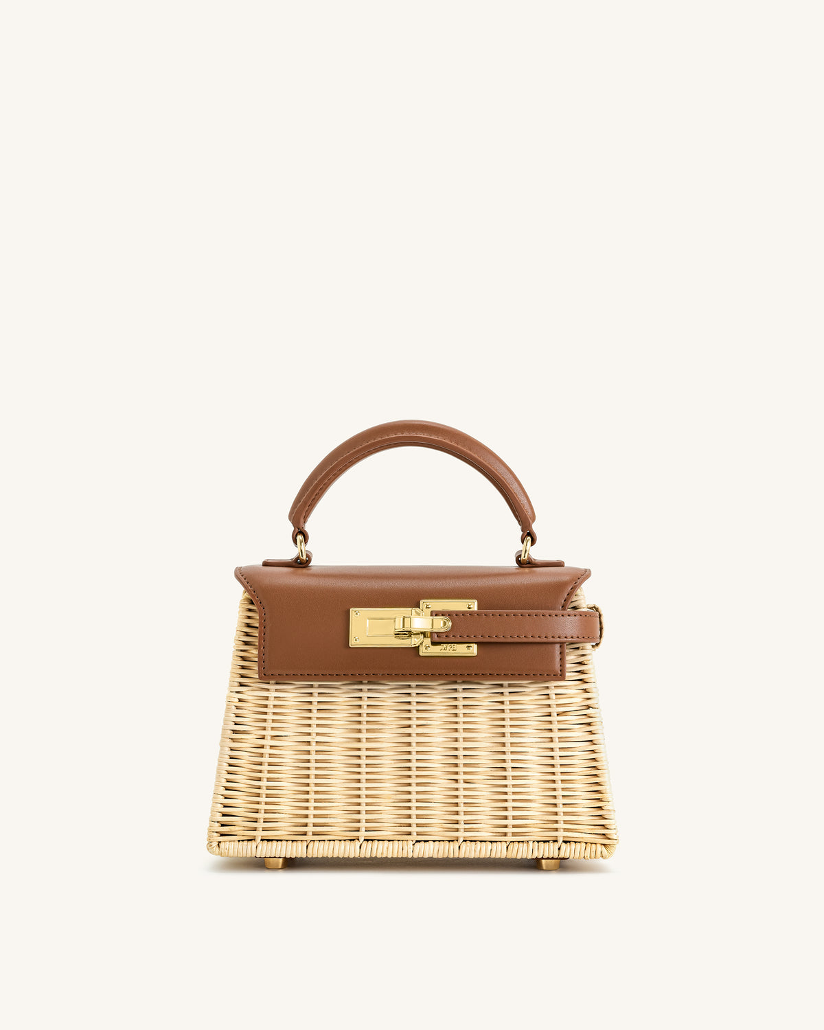 Elise Natural Rattan Weaving Handbag - Brown Rattan - view 1