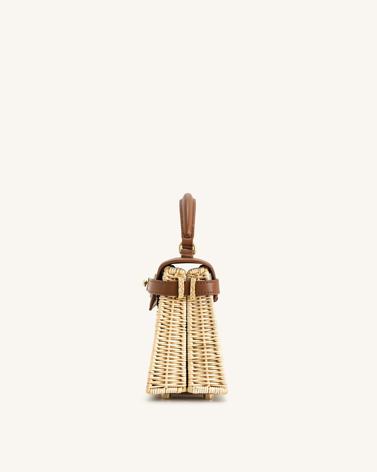 Elise Natural Rattan Weaving Handbag - Brown Rattan - view 4