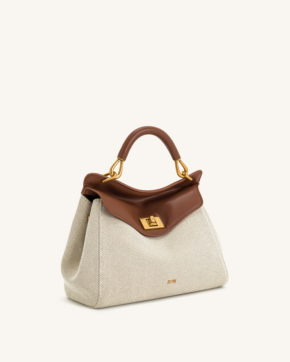 Lucia Classic Top Handbag - Brown Canvas - view 3