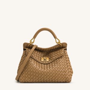 Lucia Classic Top Handle Woven Bag - Brown - view 1