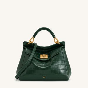 Lucia Classic Top Handbag - Green Croc - view 1