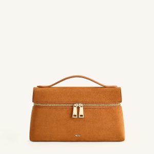 Thea Faux Suede Top Handle Bag - Camel - view 1