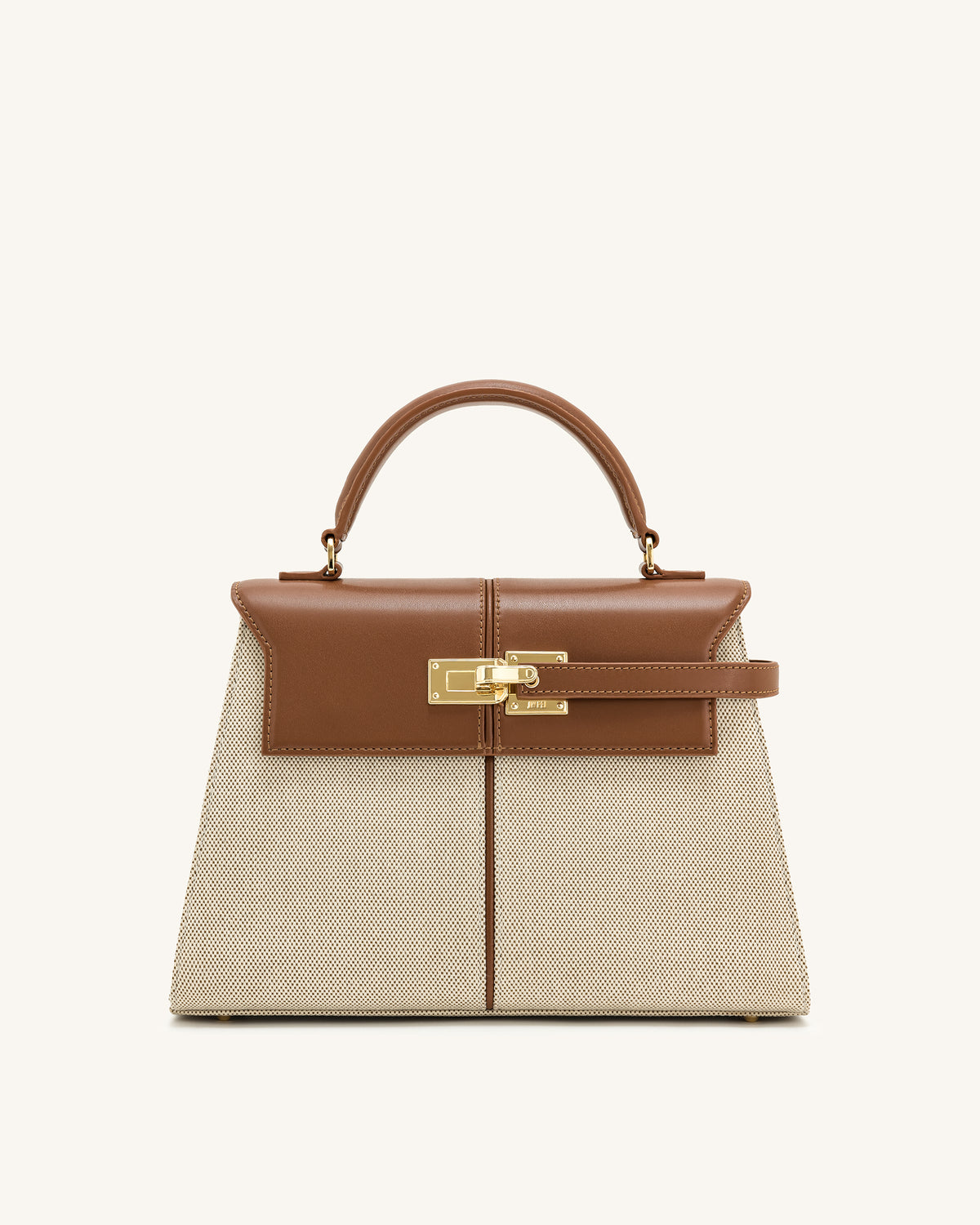 Elise Large Top Handle Bag - Brown Canvas - view 1