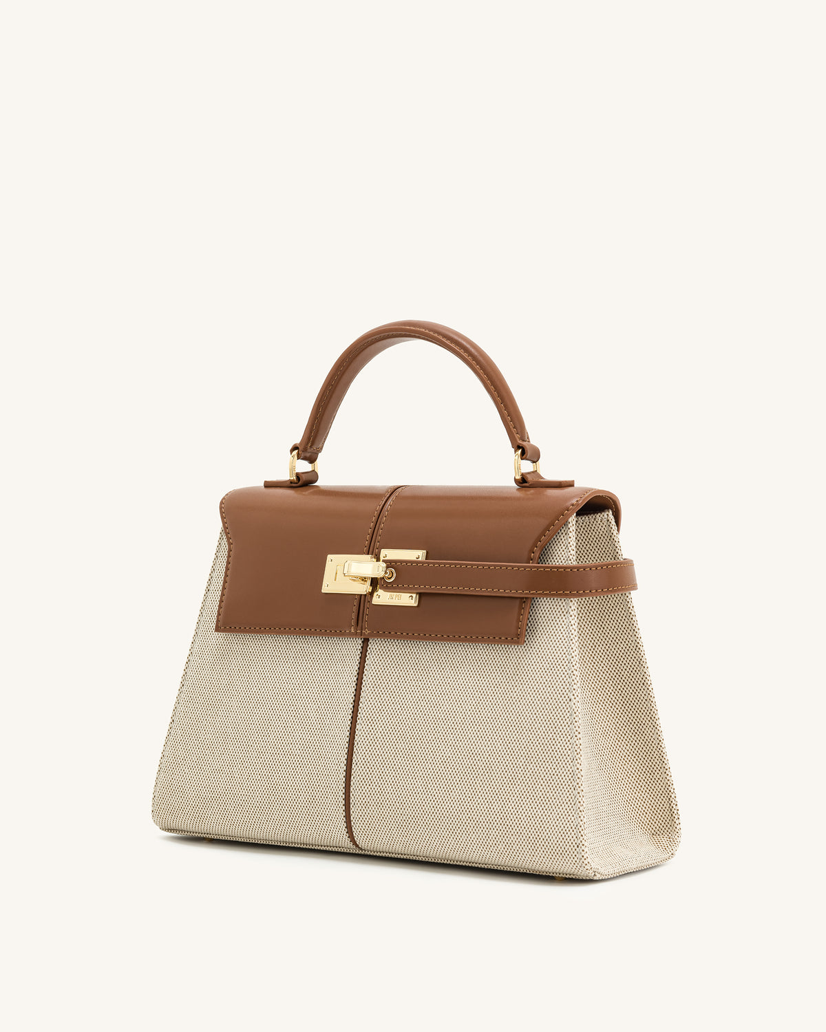Elise Large Top Handle Bag - Brown Canvas - view 2