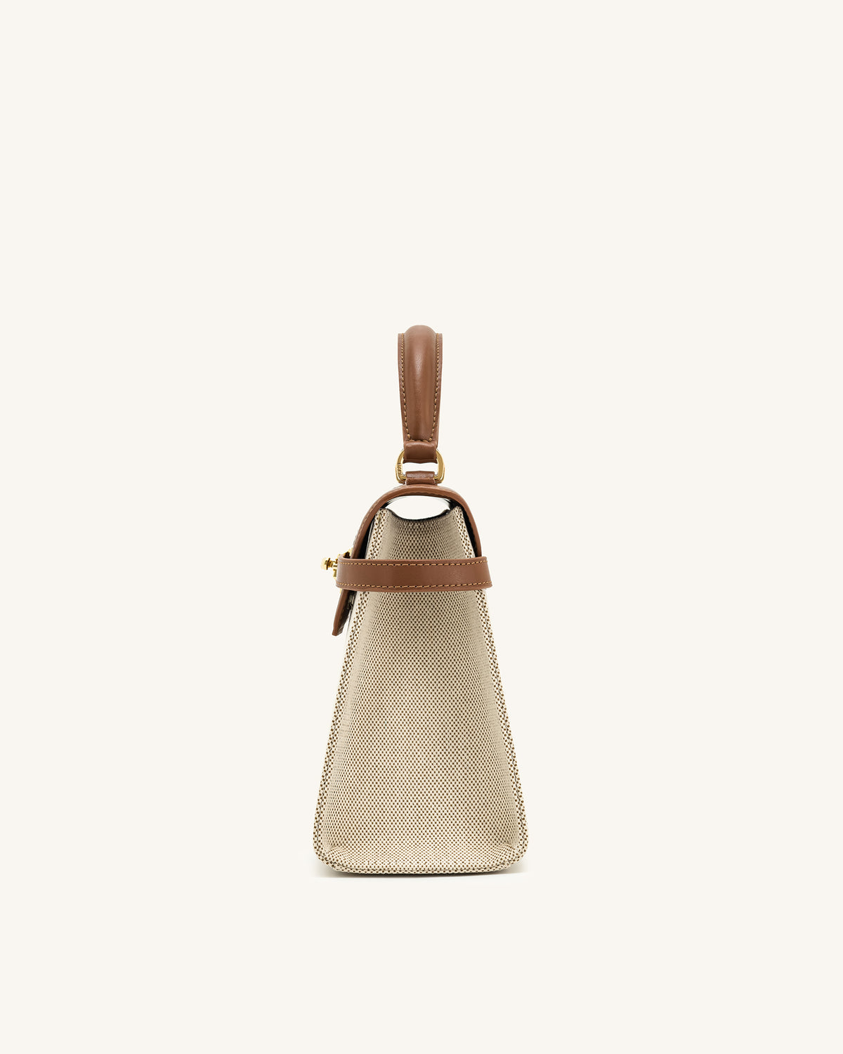 Elise Large Top Handle Bag - Brown Canvas - view 4