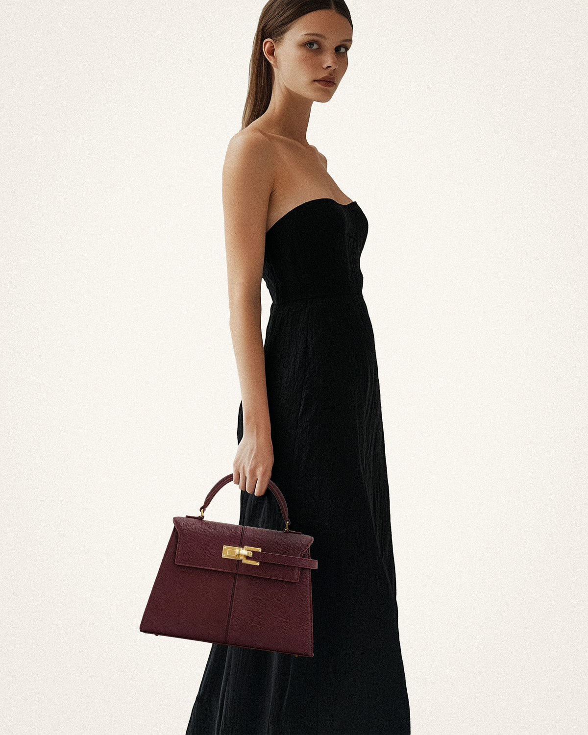 Elise Large Top Handle Bag - Claret - view 2