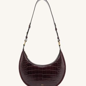 Carly Saddle Bag - Brown Croc - view 1