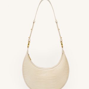 Carly Saddle Bag - Ivory Croc - view 1