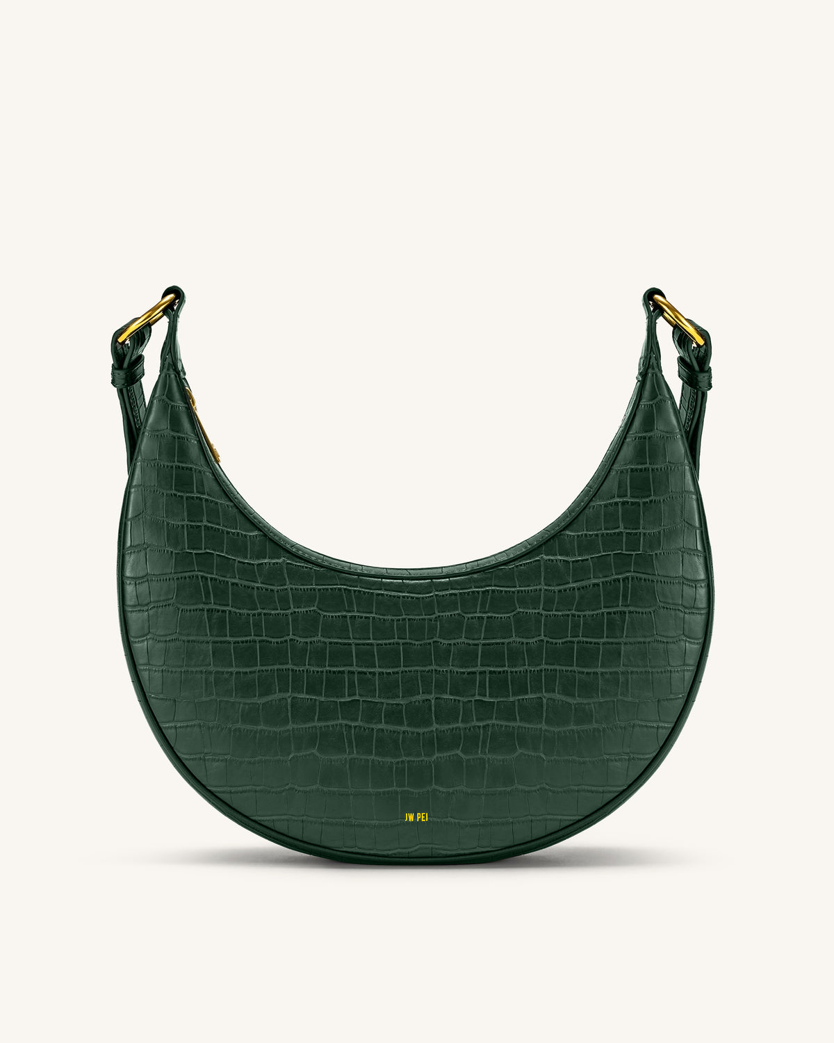 Carly Saddle Bag - Dark Green Croc - view 3