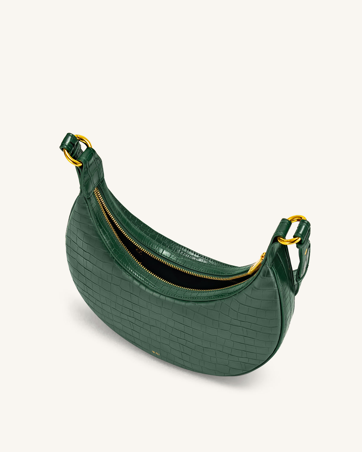 Carly Saddle Bag - Dark Green Croc - view 4