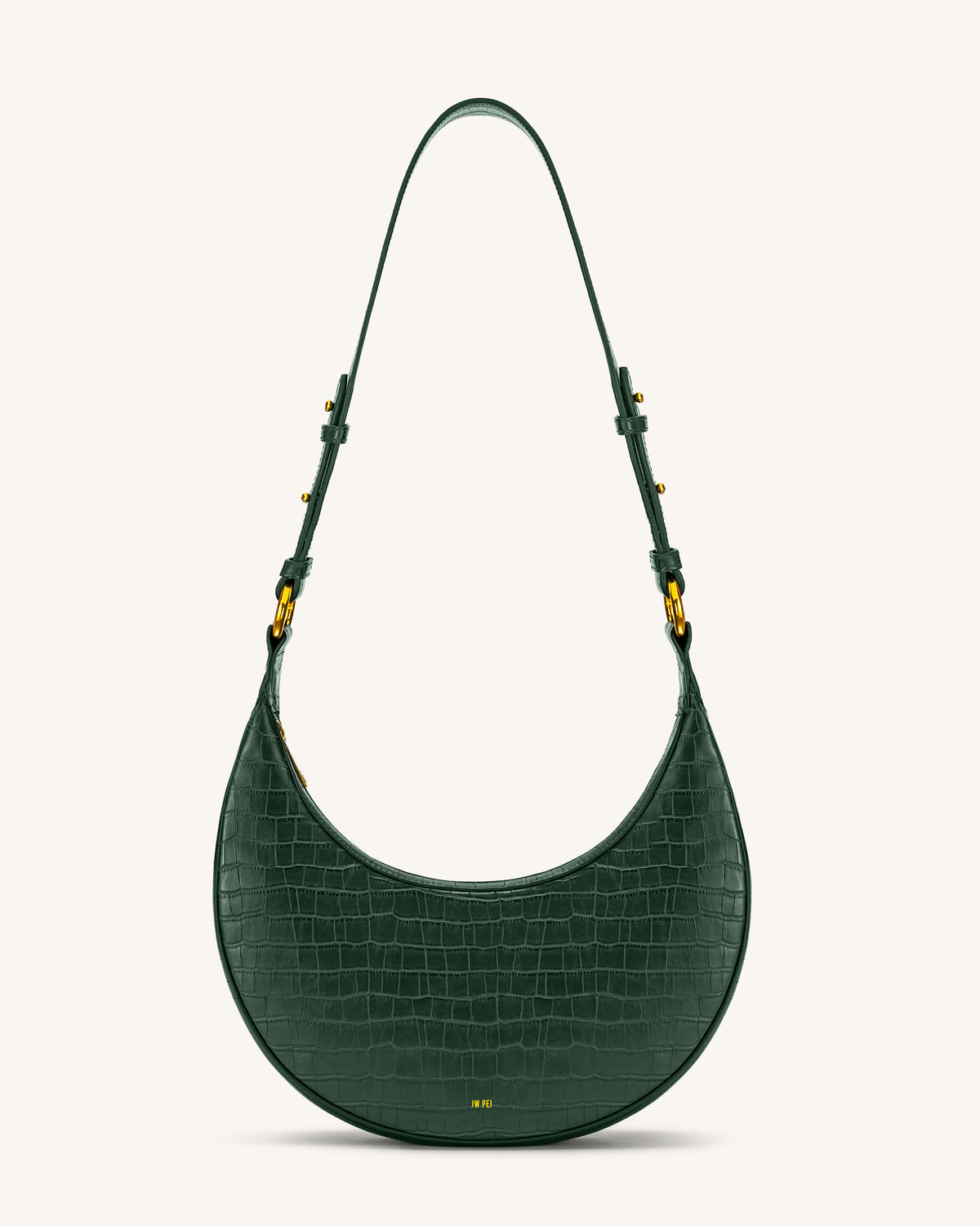 Carly Saddle Bag - Dark Green Croc - view 1