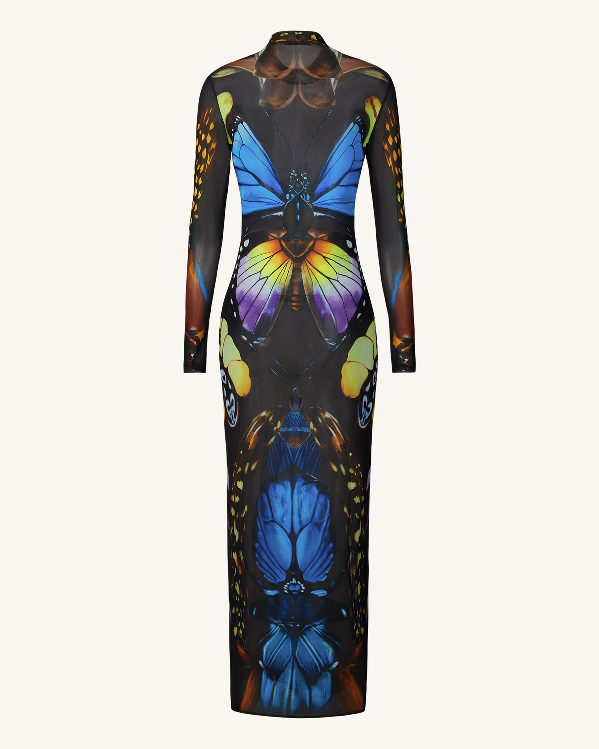 Butterfly Mesh Maxi Dress - Multicolor - view 4