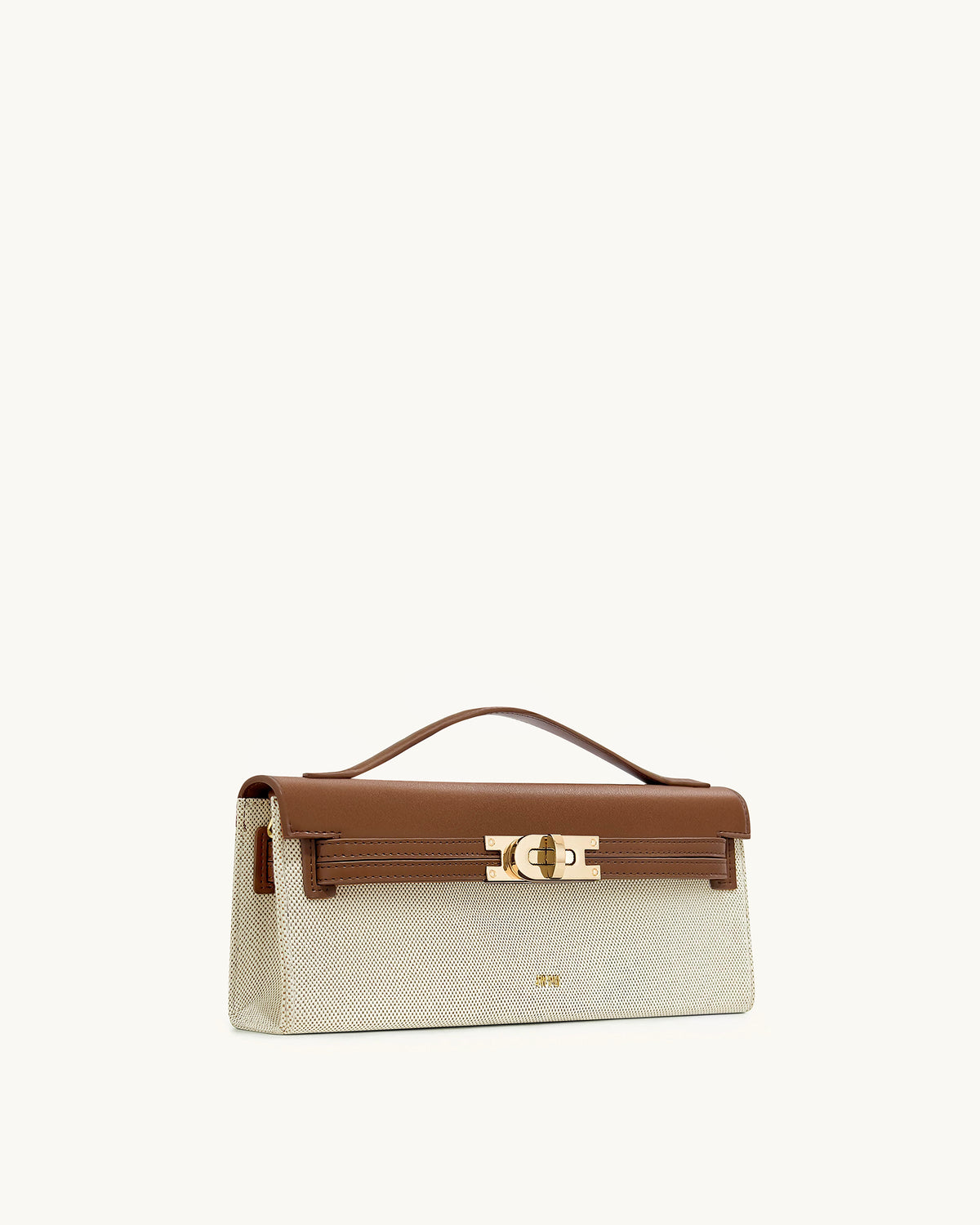 Bria Structured Top Handle Bag - Brown Canvas - view 2