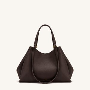 Virelia Double Handle Tote Bag - Dark Brown