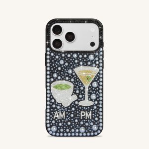 Pearl Martini Embellished Phone Case - Black - view 1