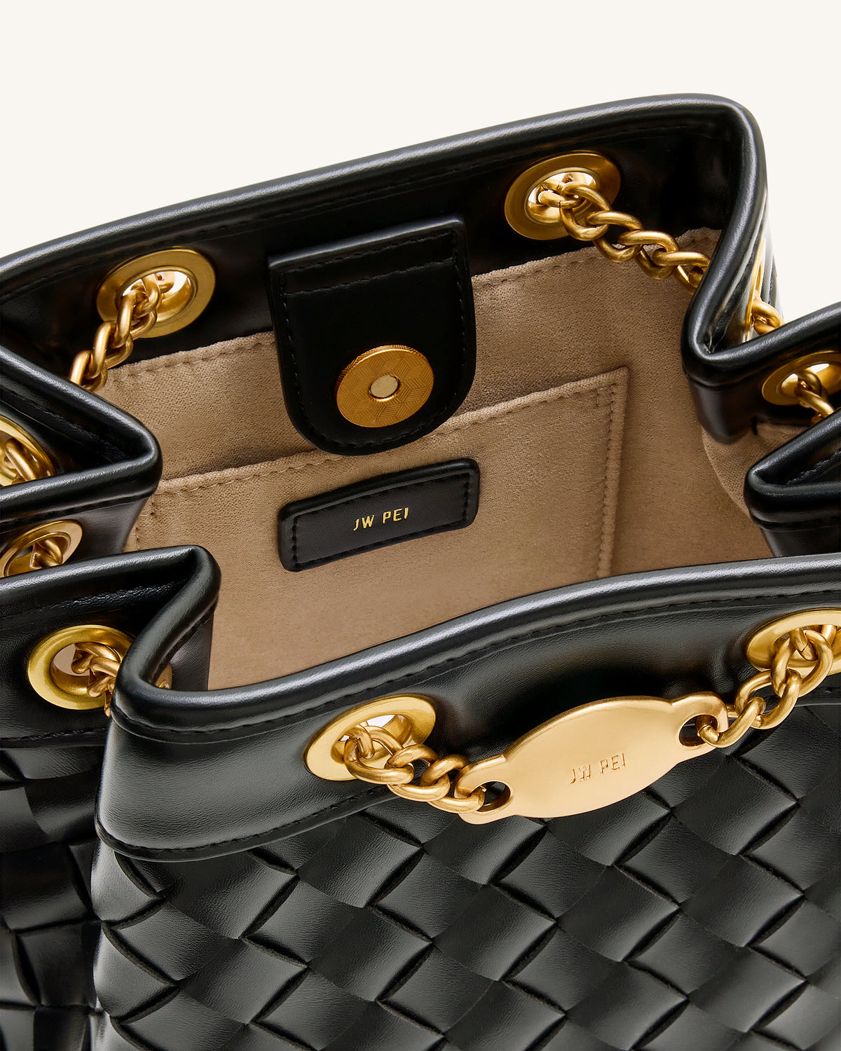 Yara Hand-Woven Bucket Bag - Black - view 4