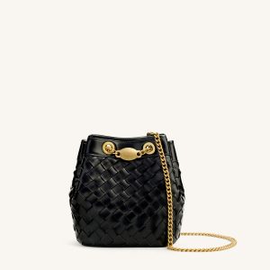 Yara Hand-Woven Bucket Bag - Black - view 1
