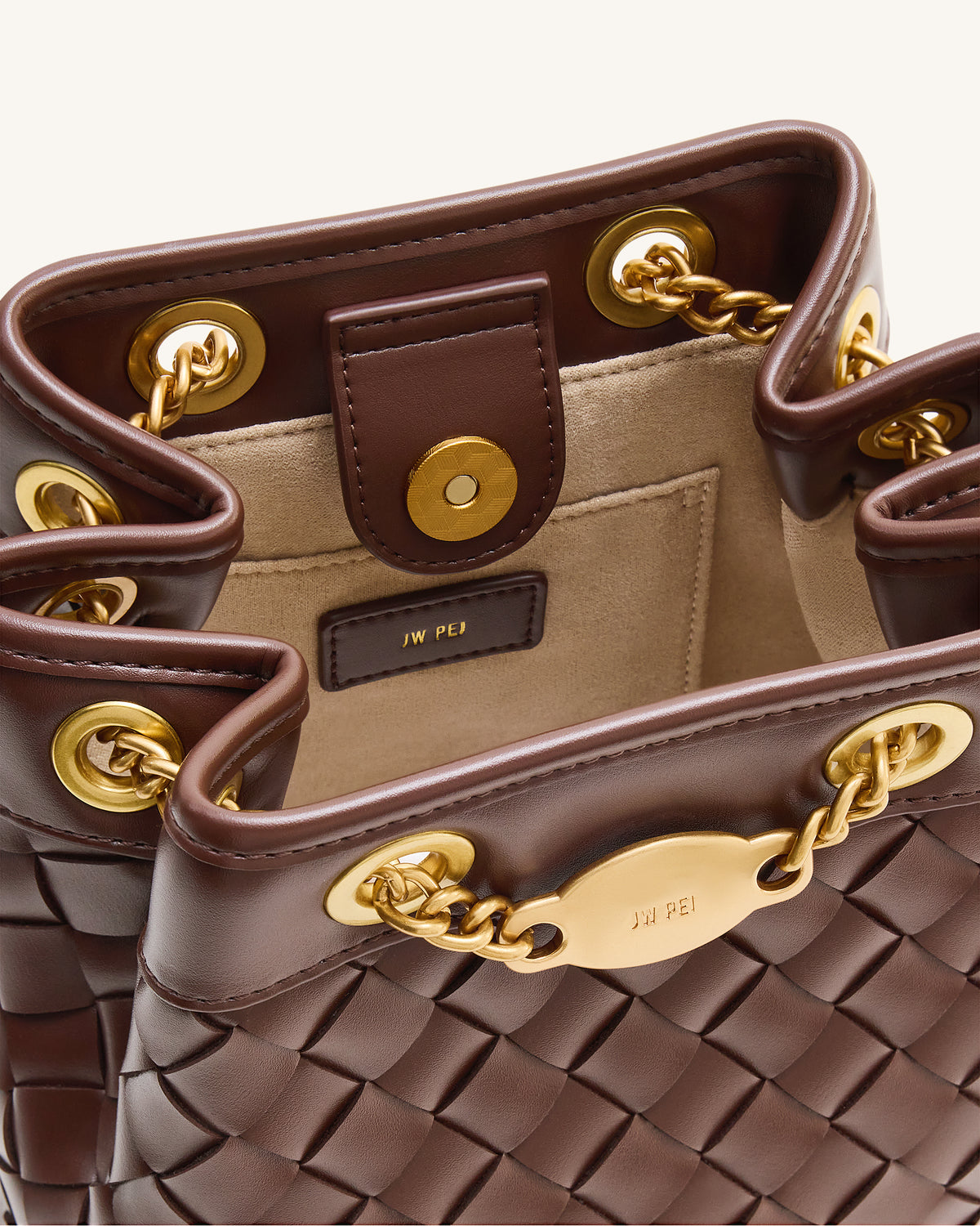 Yara Hand-Woven Bucket Bag - Dark Brown - view 5